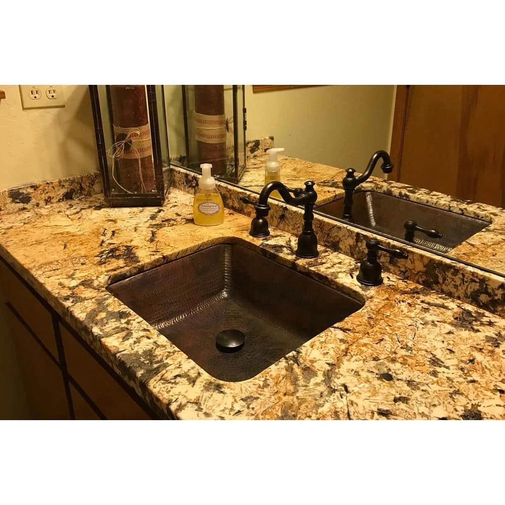 Premier Copper Products Under-Counter Rectangle Hammered Copper Bathroom Sink in Oil Rubbed Bronze 7 Premier Copper Products Under-Counter Rectangle Hammered Copper Bathroom Sink in Oil Rubbed Bronze - Image 5