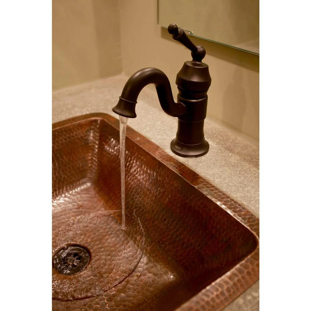 Premier Copper Products Under-Counter Rectangle Hammered Copper Bathroom Sink in Oil Rubbed Bronze 9 Premier Copper Products Under-Counter Rectangle Hammered Copper Bathroom Sink in Oil Rubbed Bronze - Image 7