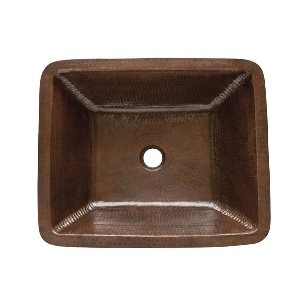 Premier Copper Products Under-Counter Rectangle Hammered Copper Bathroom Sink in Oil Rubbed Bronze 4 Premier Copper Products Under-Counter Rectangle Hammered Copper Bathroom Sink in Oil Rubbed Bronze - Image 2