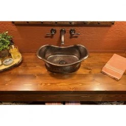 Premier Copper Products Bath Tub Hammered Copper Vessel Sink in Oil Rubbed Bronze -Bathroom Sinks Sales oil rubbed bronze premier copper products vessel sinks vbt20db fa 1000