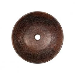 Premier Copper Products Round Wired Rimmed Hammered Copper Vessel Sink in Oil Rubbed Bronze 9 Premier Copper Products Round Wired Rimmed Hammered Copper Vessel Sink in Oil Rubbed Bronze -Bathroom Sinks Sales oil rubbed bronze premier copper products vessel sinks vr15wdb 4f 1000