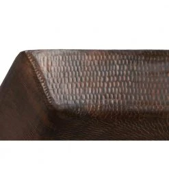 Premier Copper Products Rectangle 20 in. Hammered Copper Vessel Sink in Oil Rubbed Bronze -Bathroom Sinks Sales oil rubbed bronze premier copper products vessel sinks vrec2014db 4f 1000