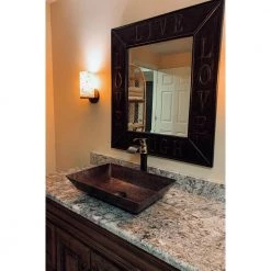 Premier Copper Products Rectangle 20 in. Hammered Copper Vessel Sink in Oil Rubbed Bronze