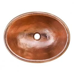 Premier Copper Products Drop-In Oval Hammered Copper 17 in. Bathroom Sink in Polished Copper 8 Premier Copper Products Drop-In Oval Hammered Copper 17 in. Bathroom Sink in Polished Copper -Bathroom Sinks Sales polished copper premier copper products drop in bathroom sinks lo17rpc 4f 1000