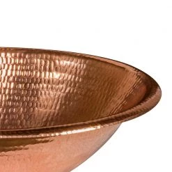 Premier Copper Products Drop-In Oval Hammered Copper 19 in. Bathroom Sink in Polished Copper -Bathroom Sinks Sales polished copper premier copper products drop in bathroom sinks lo19rpc 1f 1000