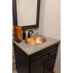 Premier Copper Products Under Counter Oval Hammered Copper 19 in. Bathroom Sink in Polished Copper -Bathroom Sinks Sales polished copper premier copper products undermount bathroom sinks lo19fpc 76 1000