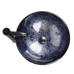 Cadeninc Bathroom Artistic Tempered Glass Round Vessel Sink with Oil Rubber Bronze Faucet and Pop up drain Combo -Bathroom Sinks Sales purple cadeninc vessel sinks ly lqfxbg 002 1d 1000