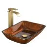 Interbath Russet Glass Rectangular Vessel Bathroom Sink Set in brown and amber Fusion Finish with Faucet and gold Pop Up Drain 1 Interbath Russet Glass Rectangular Vessel Bathroom Sink Set in brown and amber Fusion Finish with Faucet and gold Pop Up Drain -Bathroom Sinks Sales russet interbath vessel sinks itb114zg04 64 1000