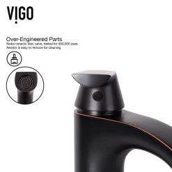 VIGO Glass Round Vessel Bathroom Sink in Russet Brown with Linus Faucet and Pop-Up Drain in Antique Rubbed Bronze -Bathroom Sinks Sales russet vigo vessel sinks vgt504 fa 1000