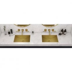 Ruvati Ariaso 16 in. x 11 in. Bathroom Sink Undermount Gold Polished Brass Stainless Steel -Bathroom Sinks Sales satin gold finish ruvati undermount bathroom sinks rvh6107gg 31 1000