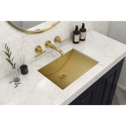 Ruvati Ariaso 16 in. x 11 in. Bathroom Sink Undermount Gold Polished Brass Stainless Steel -Bathroom Sinks Sales satin gold finish ruvati undermount bathroom sinks rvh6107gg 40 1000