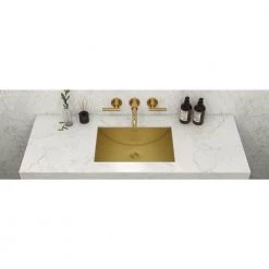 Ruvati Ariaso 18 in. Bathroom Sink Undermount Gold Polished Brass Stainless Steel -Bathroom Sinks Sales satin gold ruvati undermount bathroom sinks rvh6110gg 31 1000