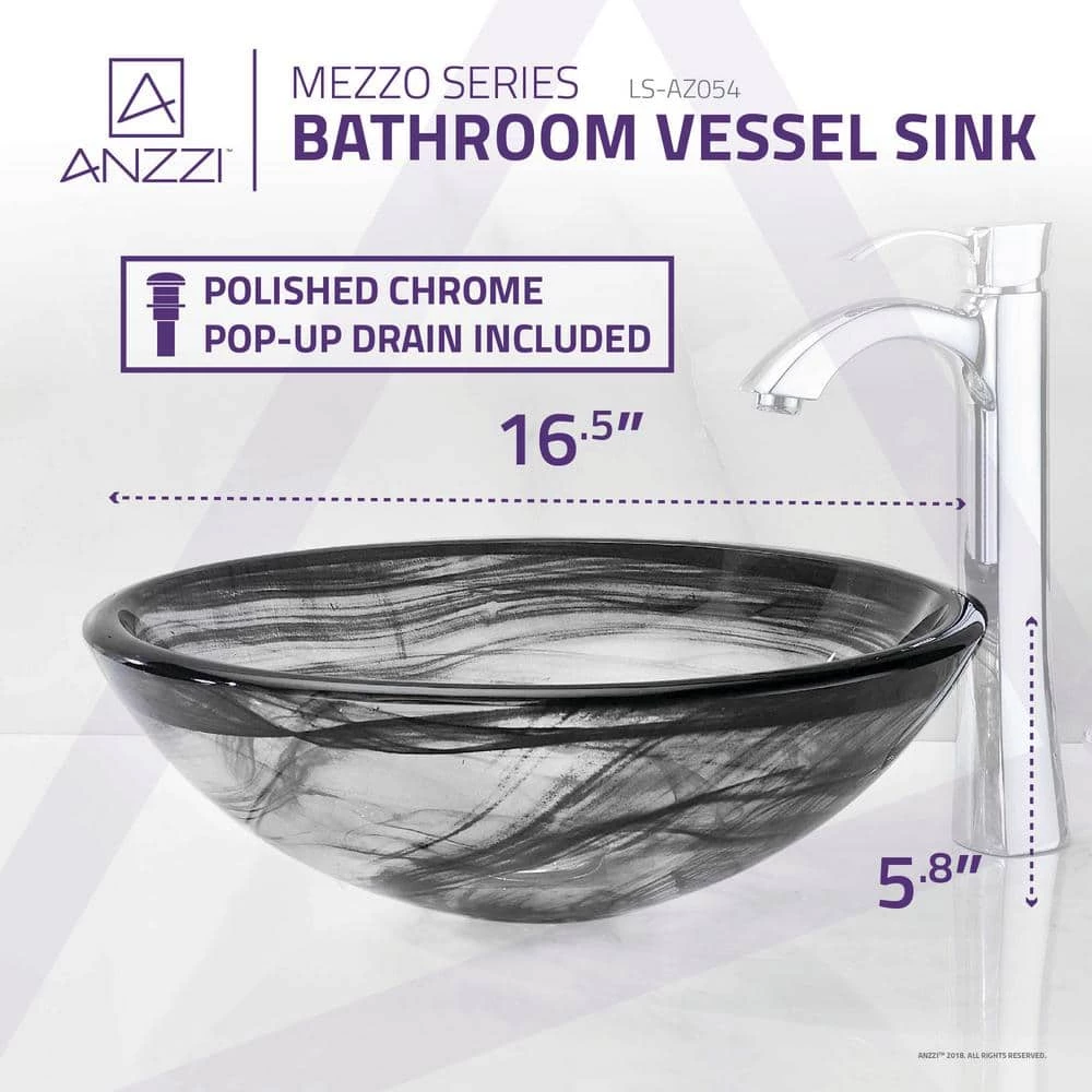 ANZZI Mezzo Series Vessel Sink with Pop-Up Drain in Slumber Wisp 5 ANZZI Mezzo Series Vessel Sink with Pop-Up Drain in Slumber Wisp - Image 3
