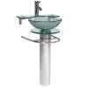 Fresca Ovale 24 in. Modern Stainless Steel Pedestal with Clear Glass Vessel Sink 2 Fresca Ovale 24 in. Modern Stainless Steel Pedestal with Clear Glass Vessel Sink -Bathroom Sinks Sales stainless steel fresca pedestal sinks cmb1019 v 64 1000