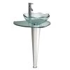 Fresca Netto 24 in. Modern Stainless Steel Pedestal with Clear Glass Vessel Sink 2 Fresca Netto 24 in. Modern Stainless Steel Pedestal with Clear Glass Vessel Sink -Bathroom Sinks Sales stainless steel fresca pedestal sinks cmb1036 v 64 1000
