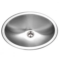 HOUZER Opus Series 13.6 in. Top Mount Single Bowl Lavatory Sink in Stainless Steel