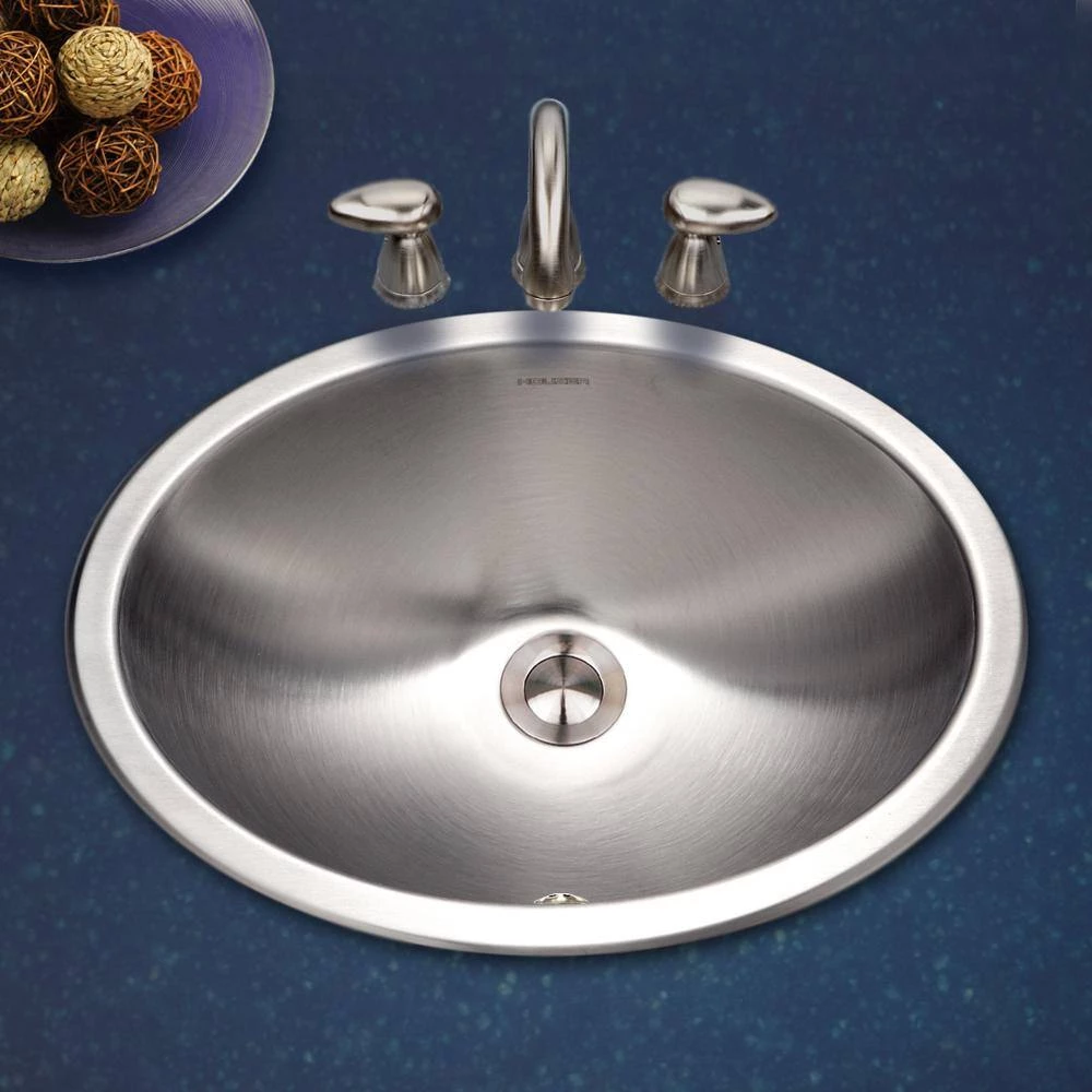 HOUZER Opus Series 13.6 in. Top Mount Single Bowl Lavatory Sink with Overflow in Stainless Steel 4 HOUZER Opus Series 13.6 in. Top Mount Single Bowl Lavatory Sink with Overflow in Stainless Steel - Image 2