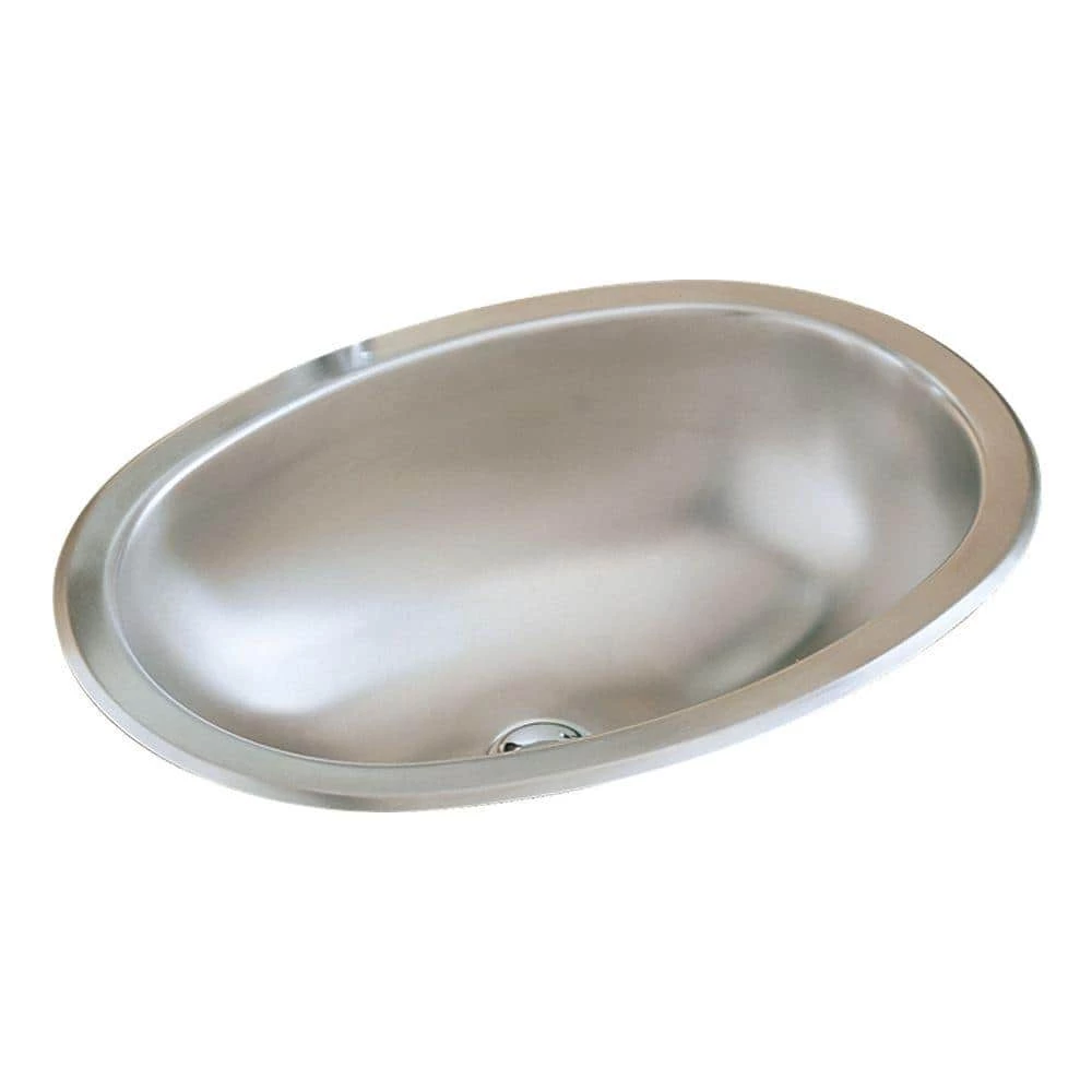 STERLING Drop-In Oval Stainless Steal Bathroom Sink in Satin Stainless-Steel 3 STERLING Drop-In Oval Stainless Steal Bathroom Sink in Satin Stainless-Steel