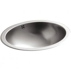KOHLER Bachata Undermount Stainless Steel Bathroom Sink in Stainless Steel with Luster