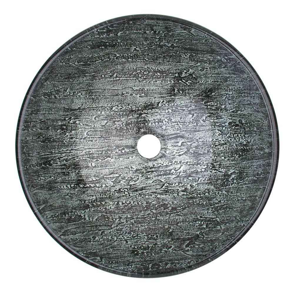 VIGO Glass Round Vessel Bathroom Sink in Titanium Gray 4 VIGO Glass Round Vessel Bathroom Sink in Titanium Gray - Image 2