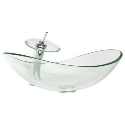 Taholi 6.3 in. Above Glass Sink Basin in Transparent -Bathroom Sinks Sales transparent taholi console sinks ry nk usbr4020 4f 1000