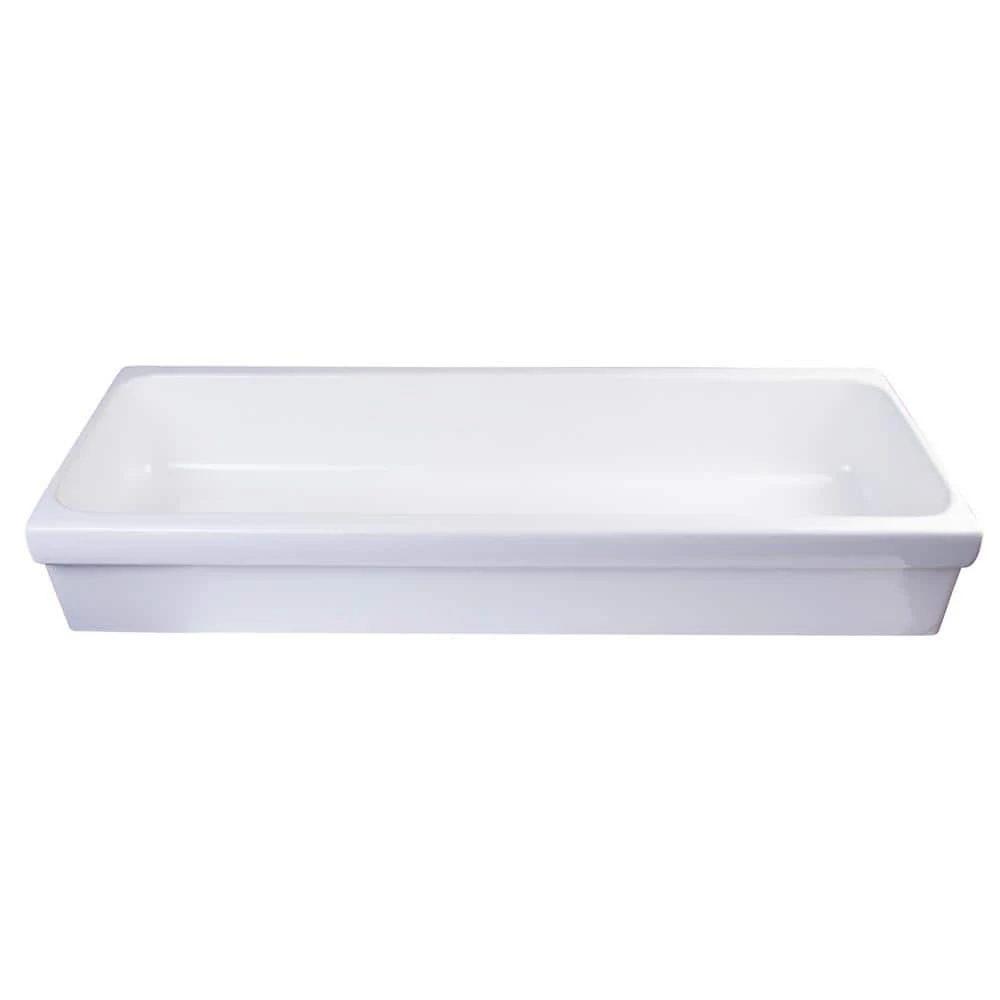 ALFI BRAND 48 in. Trough Vessel Sink Basin in White 8 ALFI BRAND 48 in. Trough Vessel Sink Basin in White - Image 6