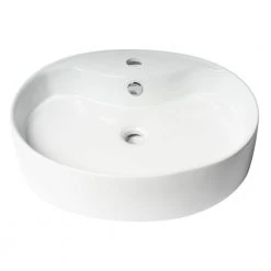 ALFI BRAND 22 in. Above Mount Porcelain Oval Vessel Sink in White -Bathroom Sinks Sales white alfi brand vessel sinks abc910 1f 1000