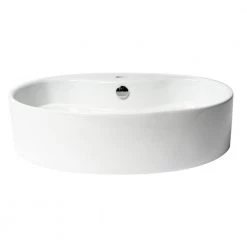 ALFI BRAND 22 in. Above Mount Porcelain Oval Vessel Sink in White -Bathroom Sinks Sales white alfi brand vessel sinks abc910 44 1000