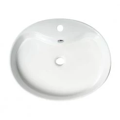 ALFI BRAND 22 in. Above Mount Porcelain Oval Vessel Sink in White -Bathroom Sinks Sales white alfi brand vessel sinks abc910 fa 1000