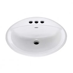 American Standard Aqualyn Extra Left Hand Hole Countertop Bathroom Sink with 4 in. Faucet Holes in White