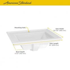 American Standard Town Square S Center Hole 24 in. Countertop Bathroom Sink in White -Bathroom Sinks Sales white american standard drop in bathroom sinks 1203001 020 40 1000
