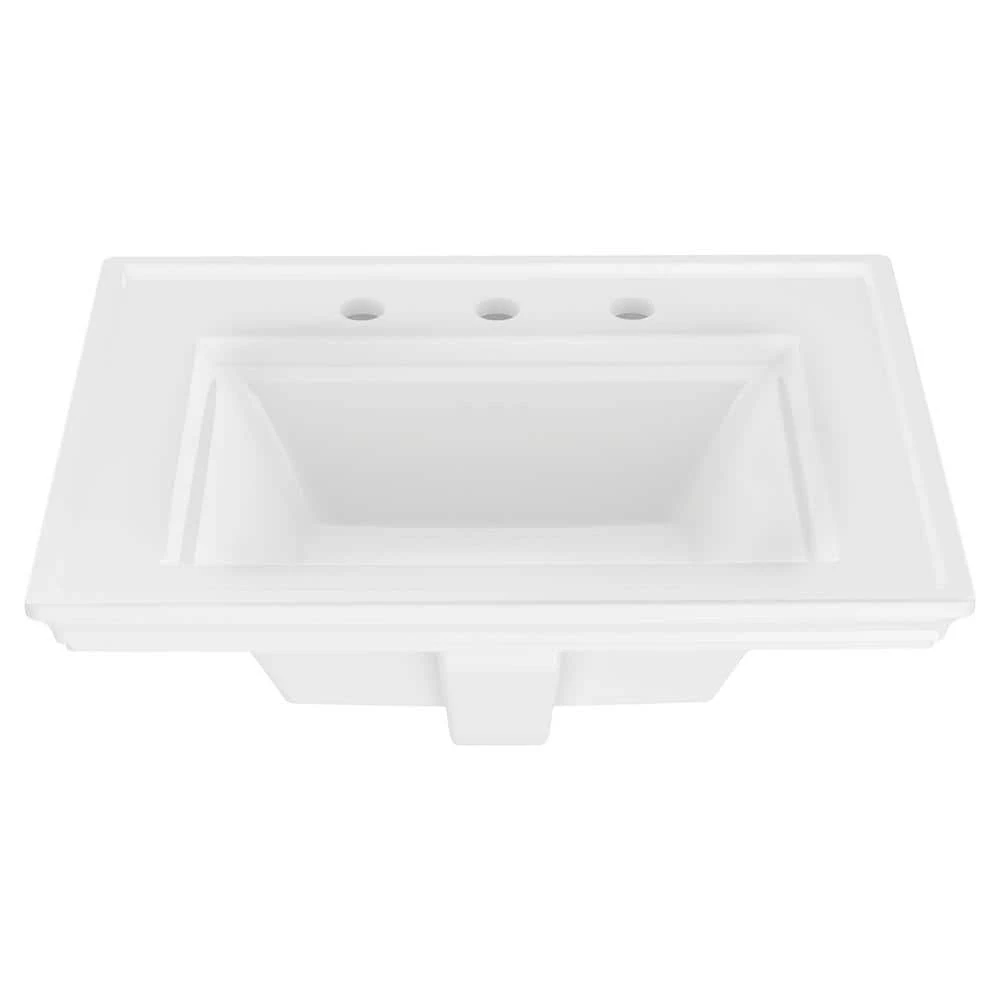 American Standard Town Square S 8 in. Faucet Hole 24 in. Countertop Bathroom Sink in White 3 American Standard Town Square S 8 in. Faucet Hole 24 in. Countertop Bathroom Sink in White