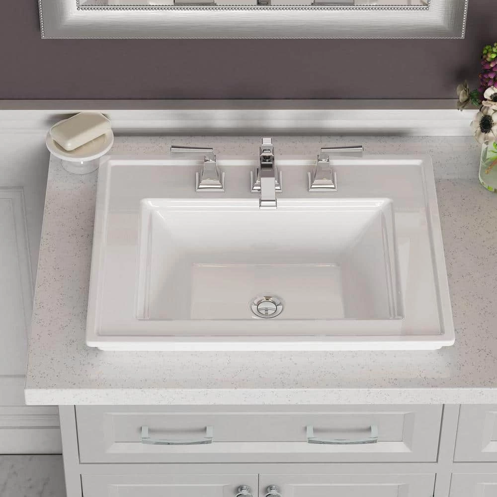 American Standard Town Square S 8 in. Faucet Hole 24 in. Countertop Bathroom Sink in White 6 American Standard Town Square S 8 in. Faucet Hole 24 in. Countertop Bathroom Sink in White - Image 4