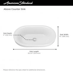 American Standard Studio S 22.5 in. Above Counter Bathroom Sink in White -Bathroom Sinks Sales white american standard drop in bathroom sinks 1296000 020 44 1000
