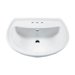 American Standard Cadet 6 in. Pedestal Sink Basin with 4 in. Faucet Centers in White