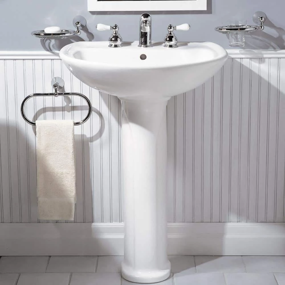 American Standard Cadet Pedestal Combo Bathroom Sink with 8 in. Faucet Centers in White 5 American Standard Cadet Pedestal Combo Bathroom Sink with 8 in. Faucet Centers in White - Image 3