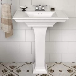 American Standard Town Square S 4 in. Faucet Hole Pedestal Sink Top Only in White 12 American Standard Town Square S 4 in. Faucet Hole Pedestal Sink Top Only in White -Bathroom Sinks Sales white american standard pedestal sinks 0297004 020 1d 1000