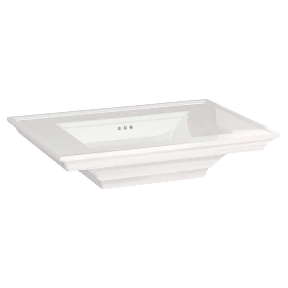 American Standard Town Square S 4 in. Faucet Hole Pedestal Sink Top Only in White 3 American Standard Town Square S 4 in. Faucet Hole Pedestal Sink Top Only in White