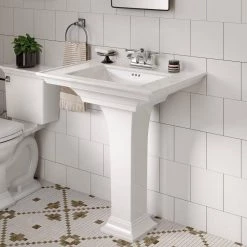 American Standard Town Square S 4 in. Faucet Hole Pedestal Sink Top Only in White 13 American Standard Town Square S 4 in. Faucet Hole Pedestal Sink Top Only in White -Bathroom Sinks Sales white american standard pedestal sinks 0297004 020 66 1000