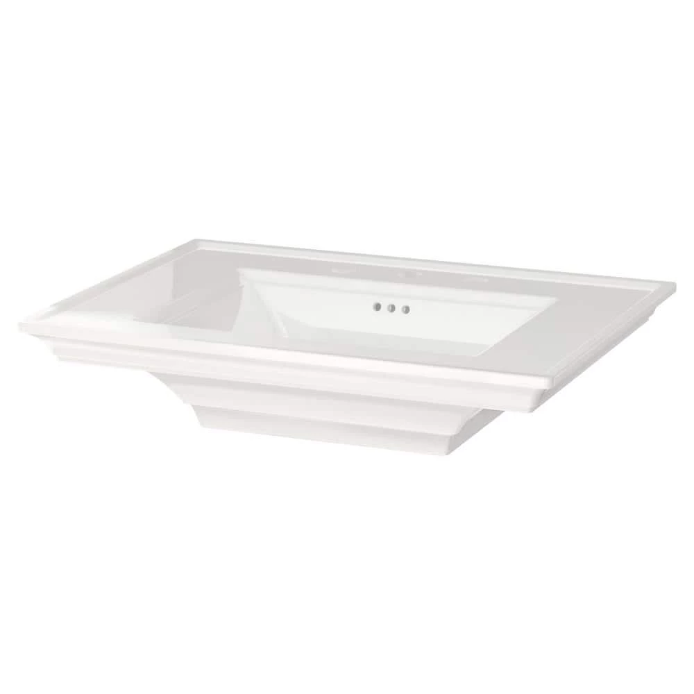 American Standard Town Square S 8 in. Widespread Pedestal Sink Basin in White 4 American Standard Town Square S 8 in. Widespread Pedestal Sink Basin in White - Image 2