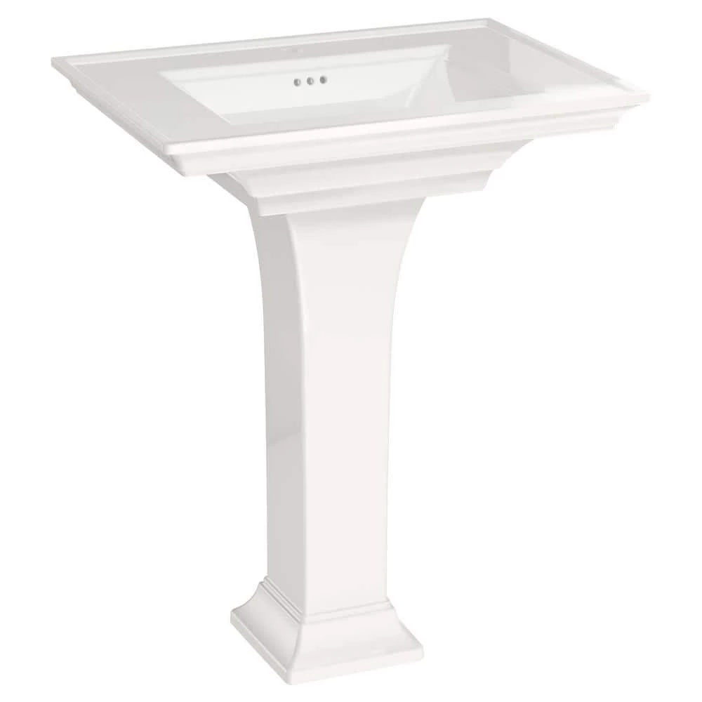 American Standard Town Square S Pedestal Combo Bathroom Sink with Center Hole in White 3 American Standard Town Square S Pedestal Combo Bathroom Sink with Center Hole in White