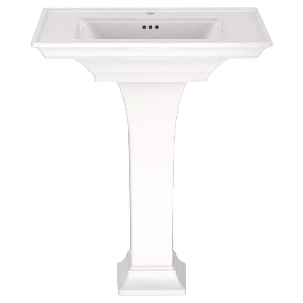 American Standard Town Square S Pedestal Combo Bathroom Sink with Center Hole in White 5 American Standard Town Square S Pedestal Combo Bathroom Sink with Center Hole in White - Image 3