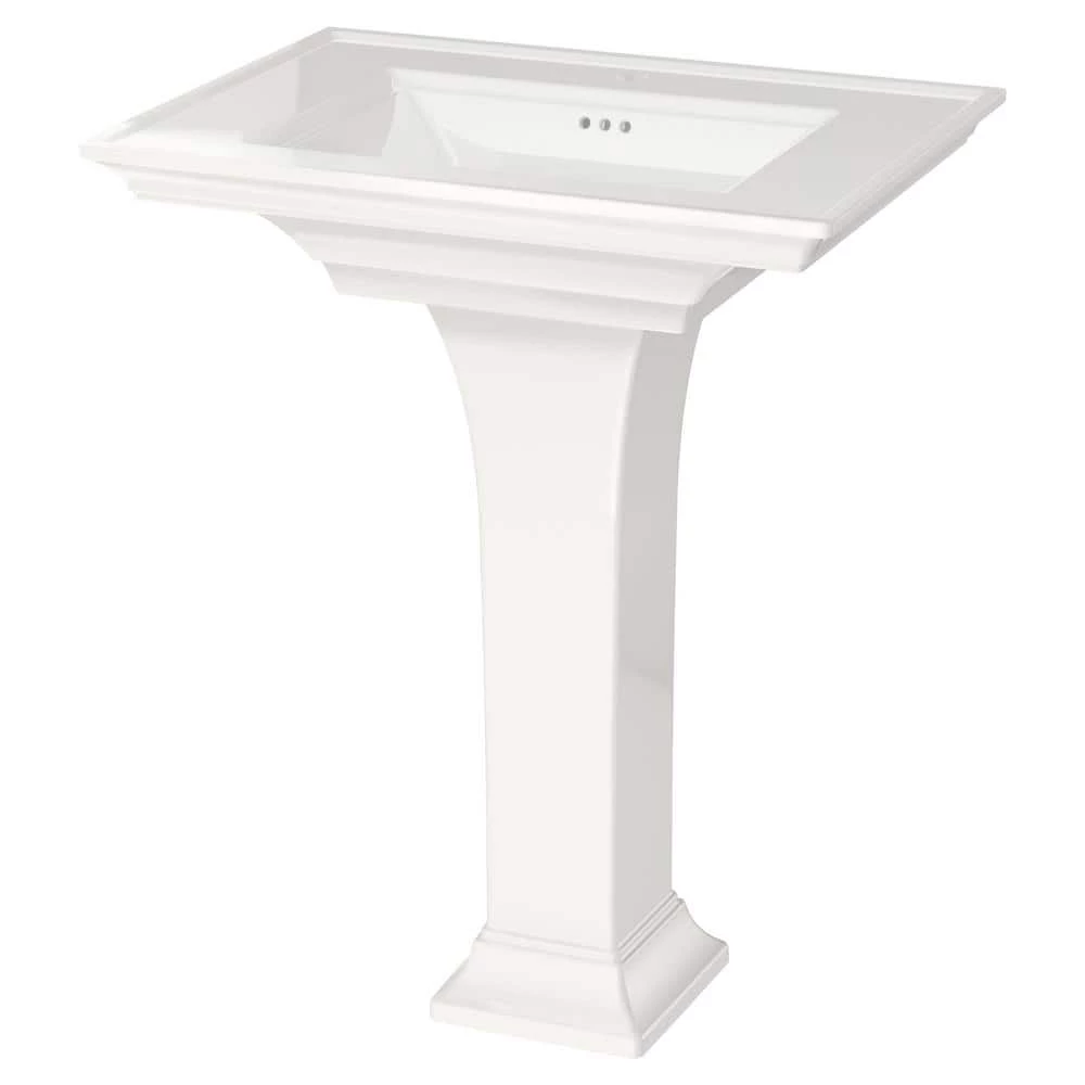 American Standard Town Square S Pedestal Combo Bathroom Sink with Center Hole in White 4 American Standard Town Square S Pedestal Combo Bathroom Sink with Center Hole in White - Image 2