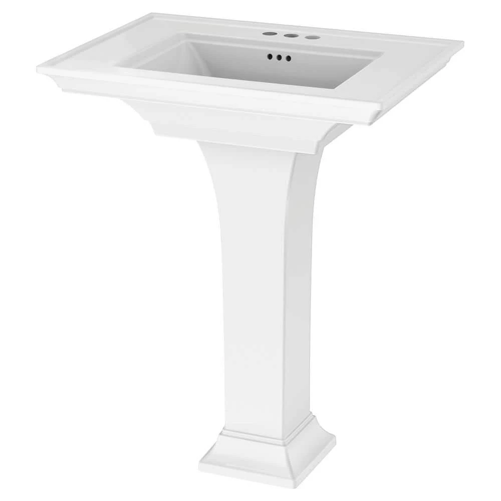 American Standard Town Square S 4 in. Faucet Hole Pedestal Sink in White 5 American Standard Town Square S 4 in. Faucet Hole Pedestal Sink in White - Image 3