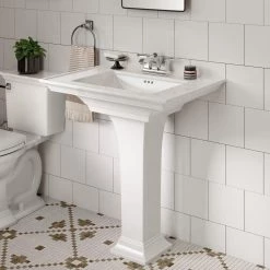 American Standard Town Square S 4 in. Faucet Hole Pedestal Sink in White 9 American Standard Town Square S 4 in. Faucet Hole Pedestal Sink in White -Bathroom Sinks Sales white american standard pedestal sinks 0297400 020 a0 1000