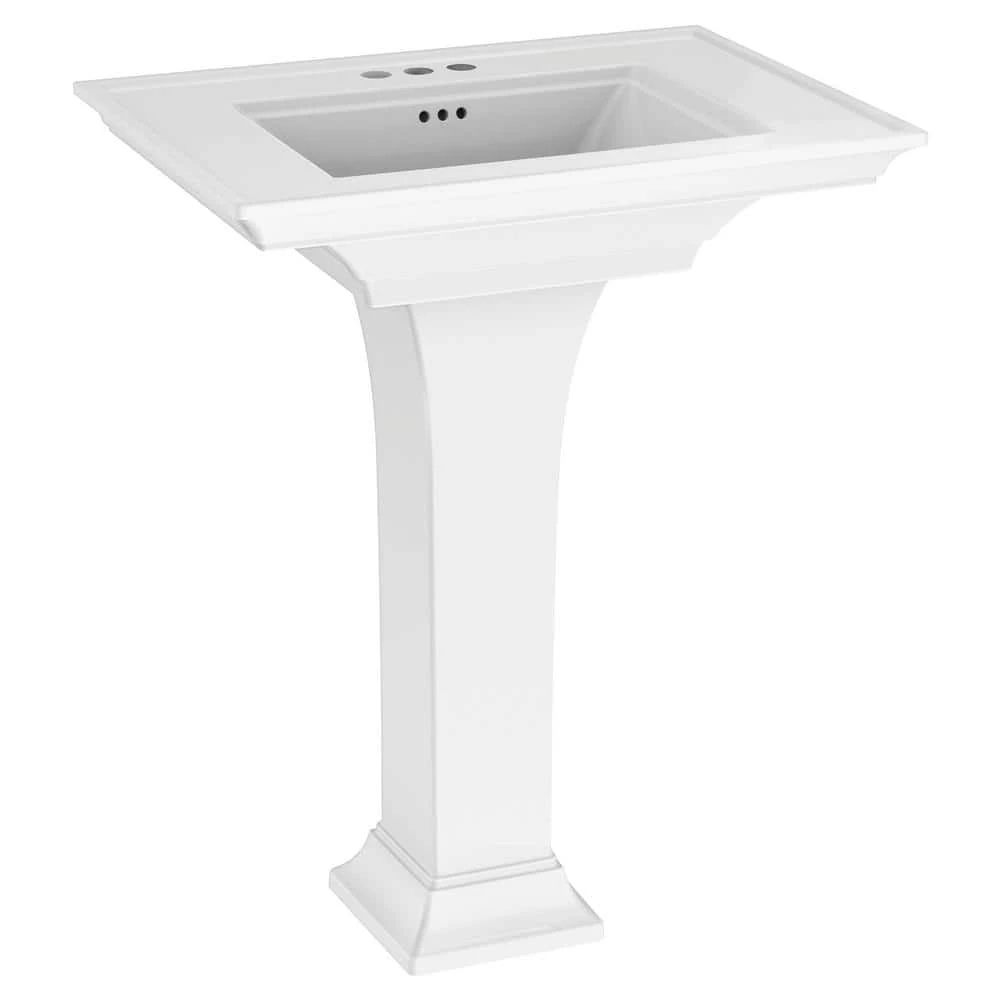 American Standard Town Square S 4 in. Faucet Hole Pedestal Sink in White 4 American Standard Town Square S 4 in. Faucet Hole Pedestal Sink in White - Image 2