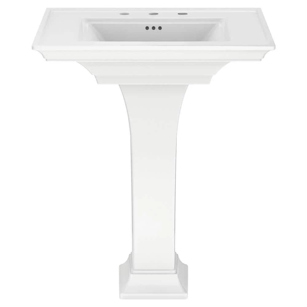 American Standard 8 in. Widespread Sink-in White with Pedestal Leg 4 American Standard 8 in. Widespread Sink-in White with Pedestal Leg - Image 2