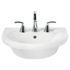 American Standard Tropic Petite 21 in. Center Pedestal Sink Basin with 8 in. Faucet Centers in White