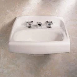 American Standard Lucerne Wall-Mounted Bathroom Vessel Sink with Faucet Holes on 4 in. Center in White 10 American Standard Lucerne Wall-Mounted Bathroom Vessel Sink with Faucet Holes on 4 in. Center in White -Bathroom Sinks Sales white american standard wall mount sinks 0355 012 020 a0 1000