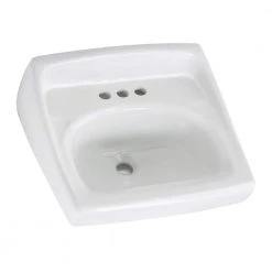 American Standard Lucerne Wall Hung Bathroom Sink in White with 4 in. Faucet Holes and Less Overflow